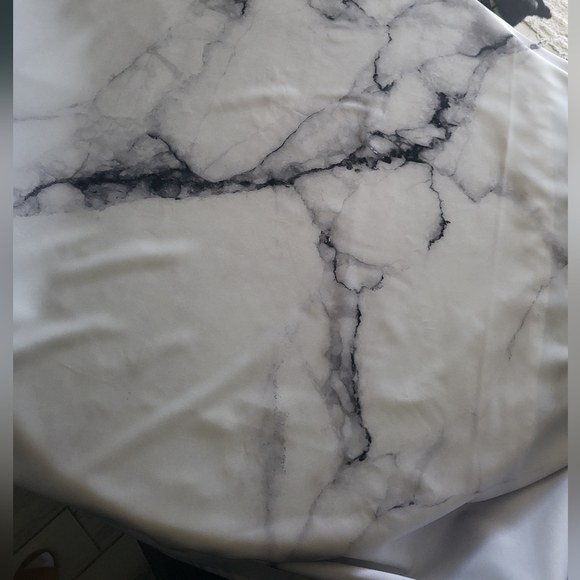 Marble Print (White, Black, Gray) Shower Curtain 72" x 72" - Picture 5 of 7